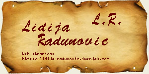 Lidija Radunović vizit kartica